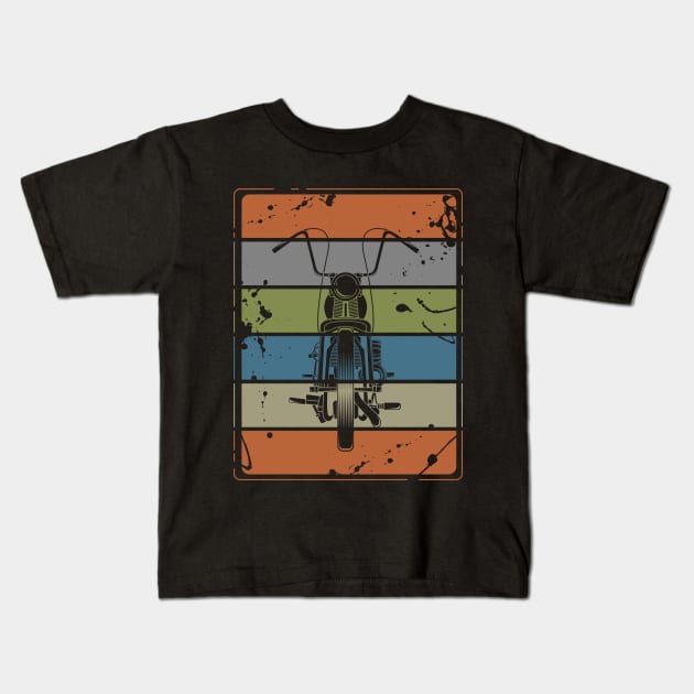 Retro Vintage Motorcycle Kids T-Shirt by Markus Schnabel